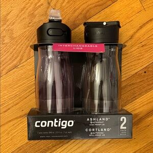 Contigo Ashland and Cortland Black and Clear Bottle Duo